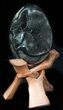 Septarian Dragon Egg Geode With Black Calcite #33503-1